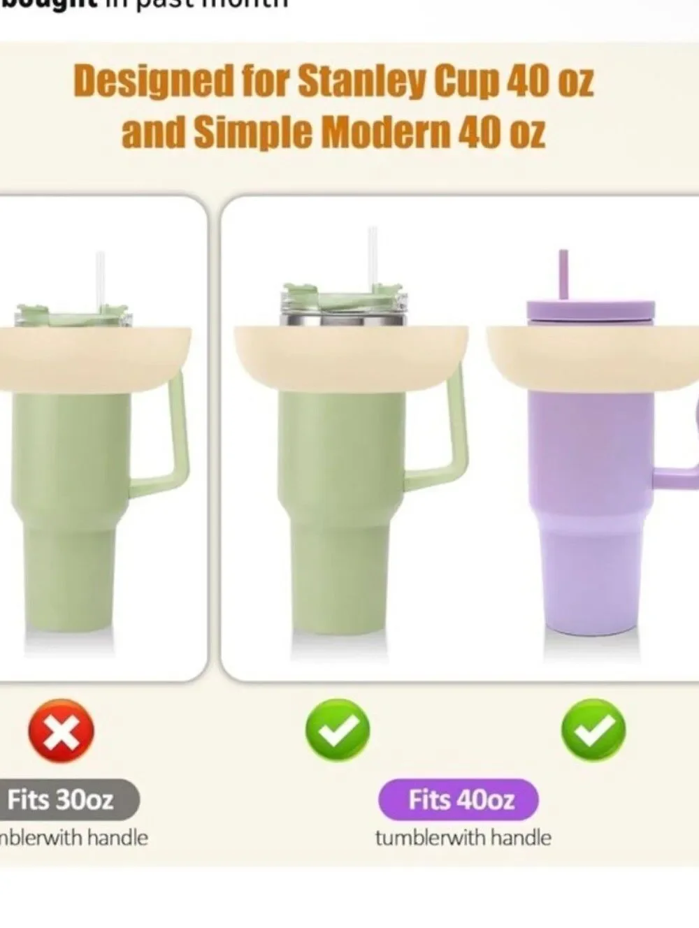 Silicone Snack Tray Cup Top - Lavender and Cream